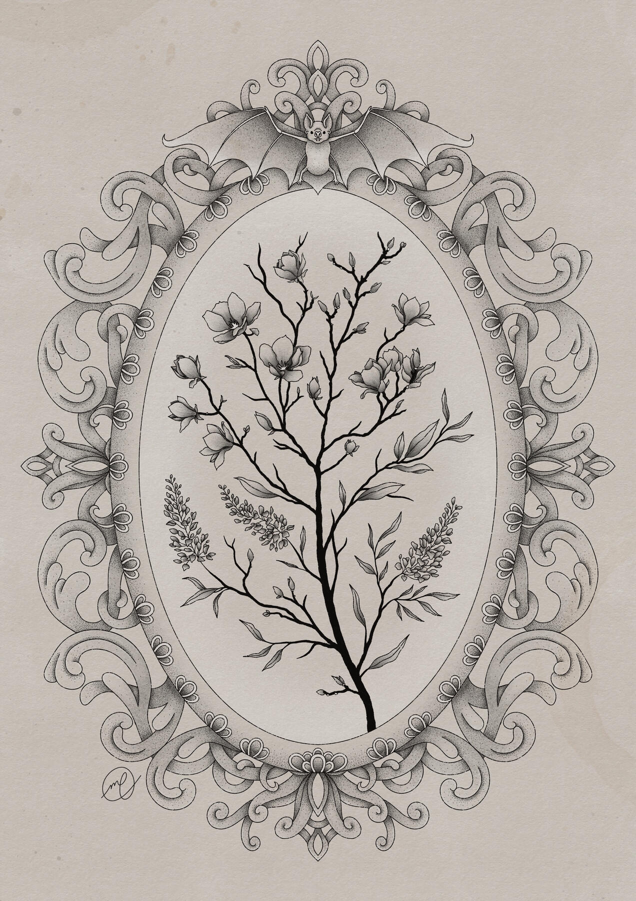 "Magnolia", 2026 digital 8.27 x 11.69"